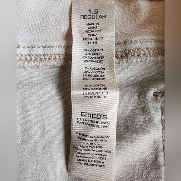 Chico's Platinum 5 pocket Jegging White Size 10 or 12 (1.5) - Picture 5 of 7